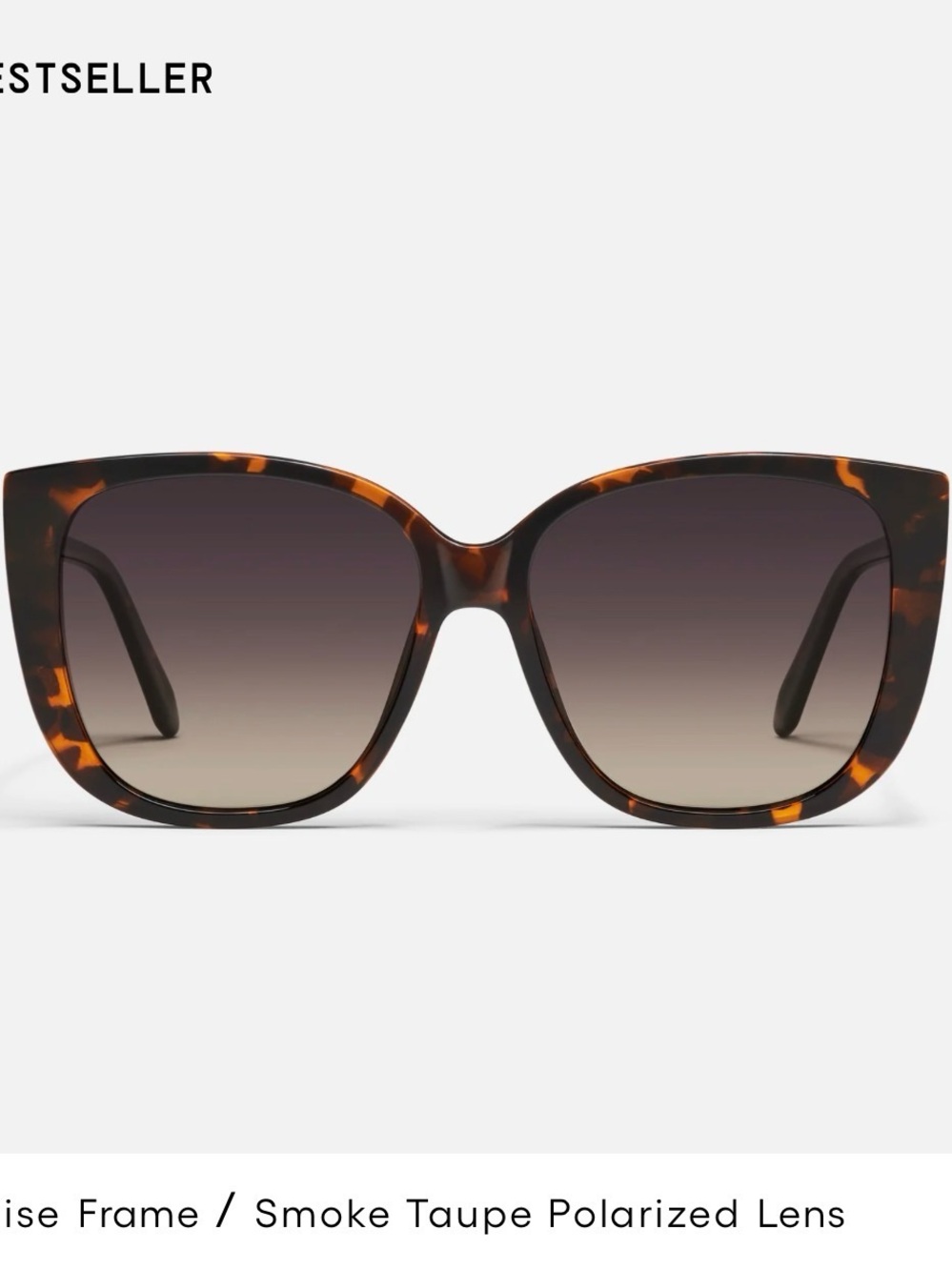 Quay Australia Tortoise Ever After Sunglasses with Smoke-Taupe Gradient Lenses